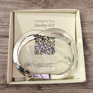 New Melanie Auld Sterling Silver Herringbone Necklace Snake Chain Necklace